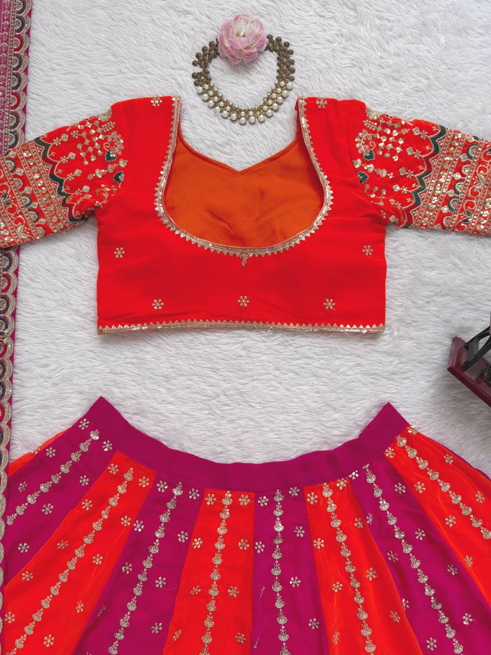 Wedding Special Thread with Sequence Work Lehenga Choli & Dupatta