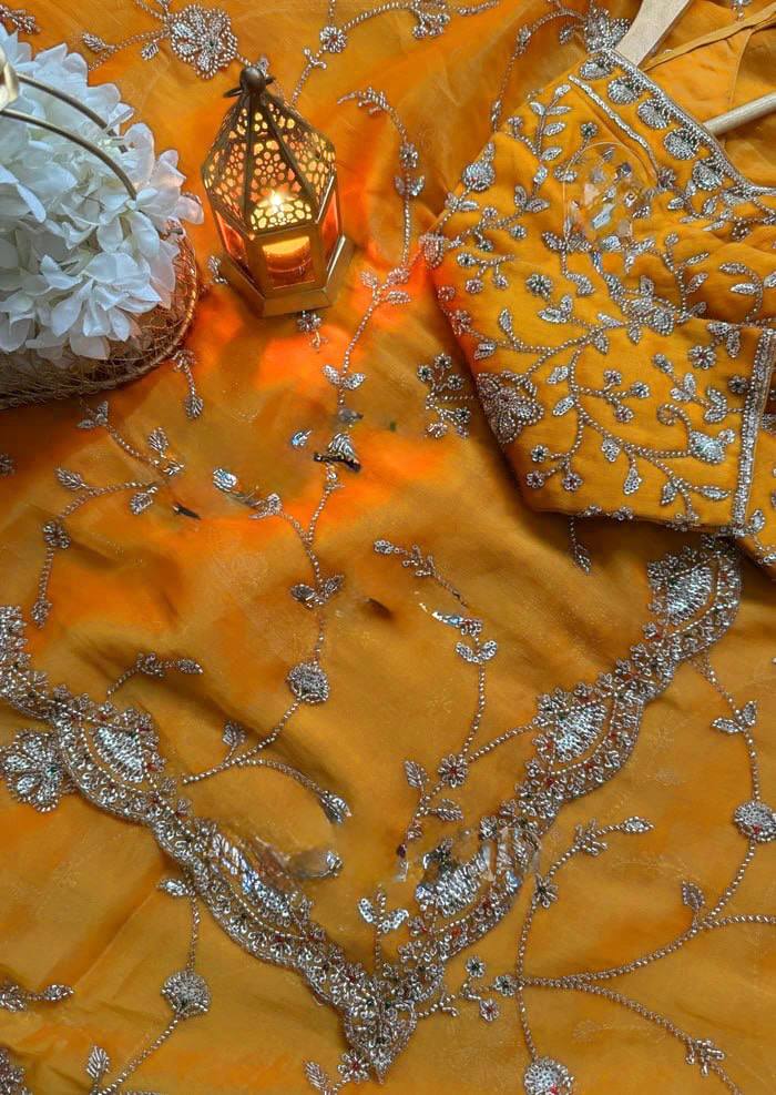Wedding Wear Fendy Silk Beads With Sequence work Designer Heavy Saree