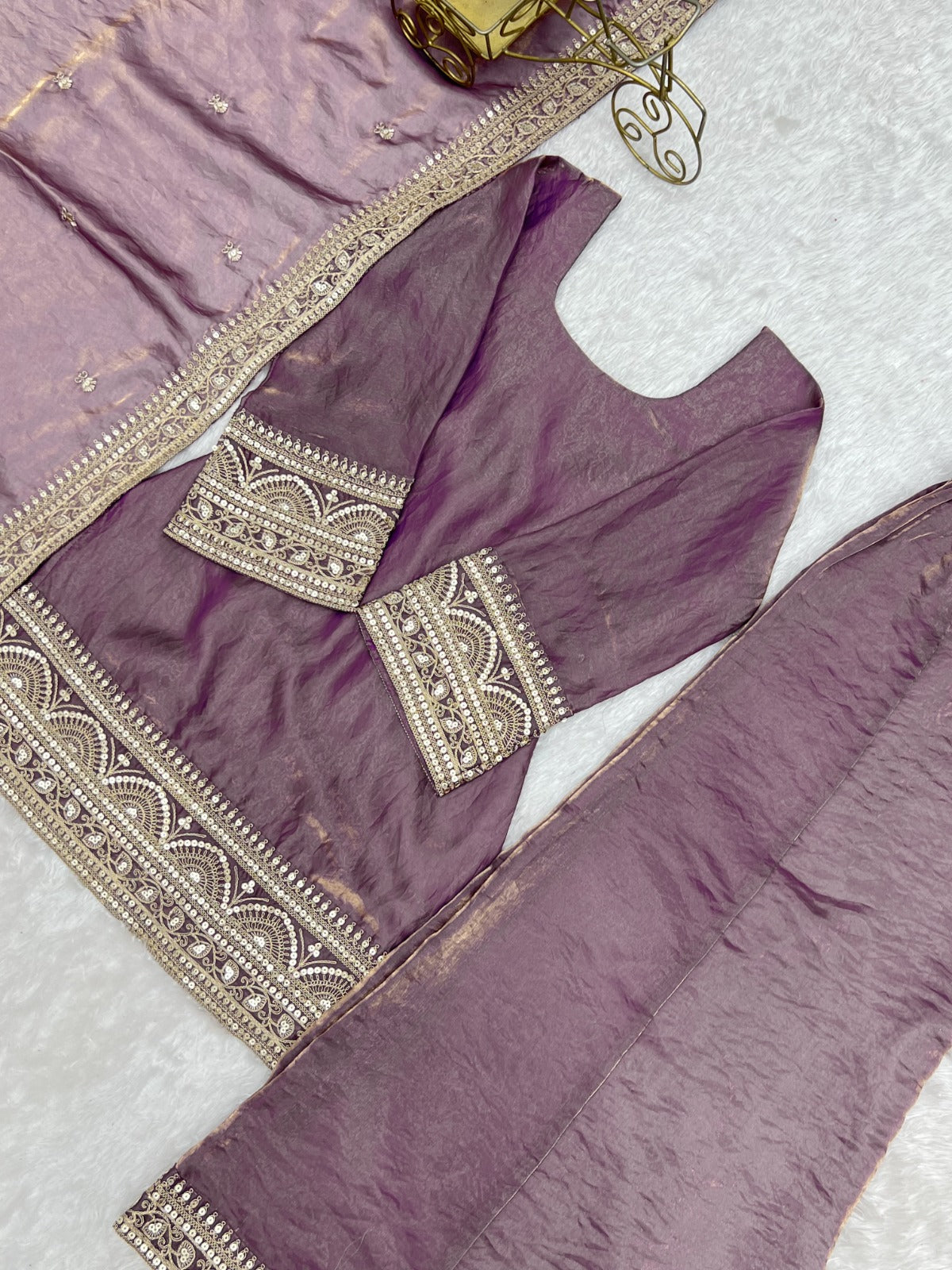 Prettiest Sequence Dori & Jari Work Palazzo Set With Corset Back