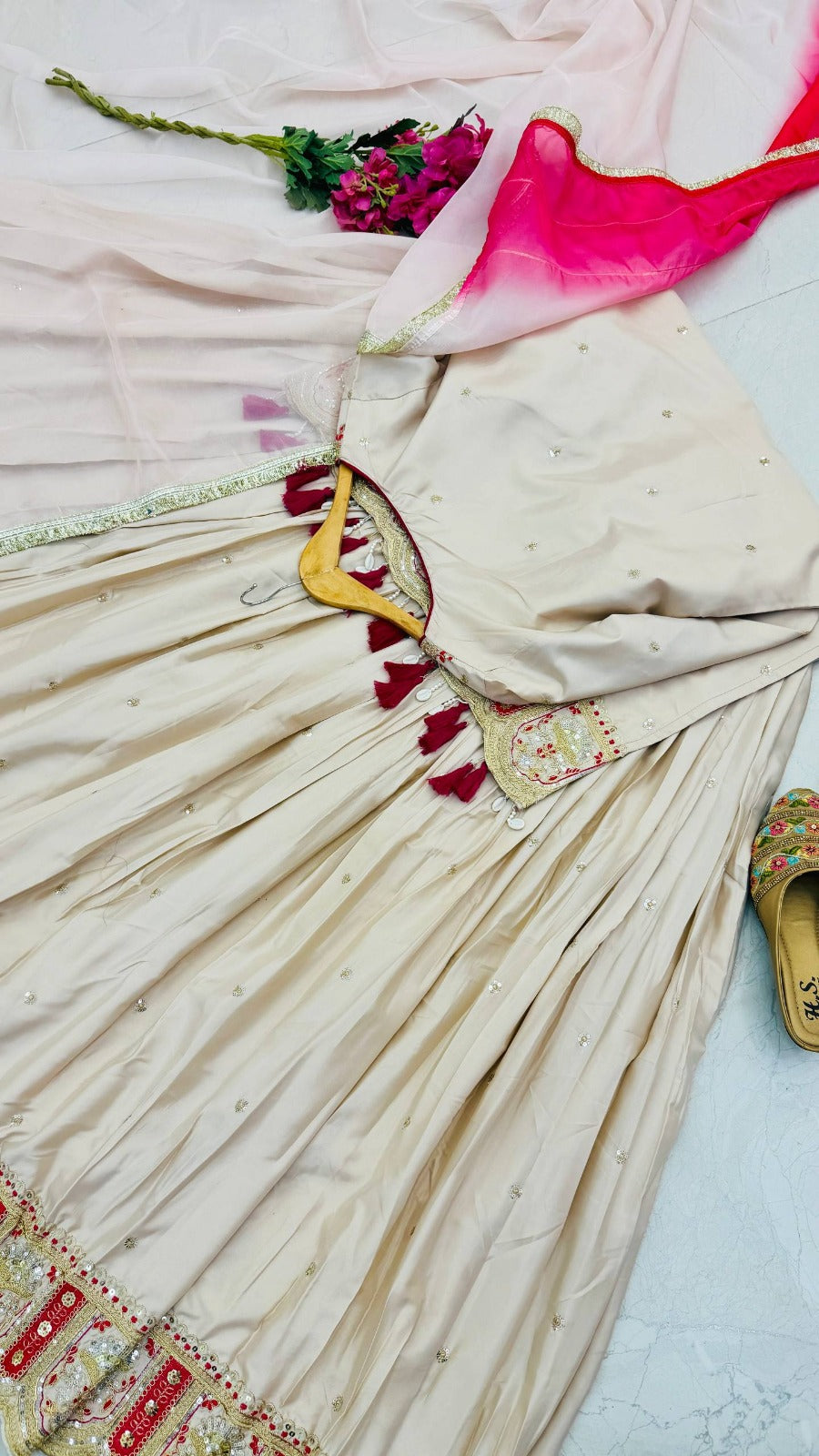 Designer Party Wear Premium Heavy Chinon Silk Fully Stitched Lehenga Set