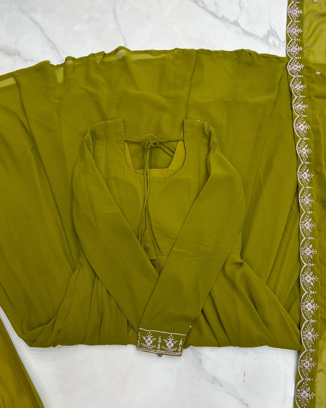 Beautiful Fancy Embroidery beads & Jari Work Anarkali Suit Set