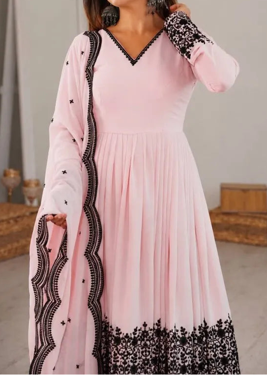 Premium Faux Georgette Embroidery Thread Detailing Sharara Set