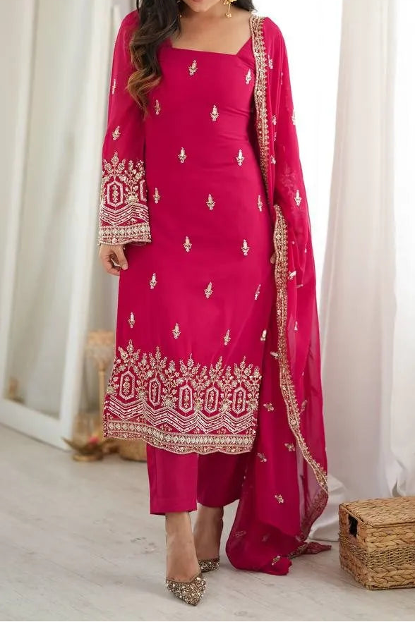 Premium Quality Heavy Beads And Sequence Work Detailing Designer Suit