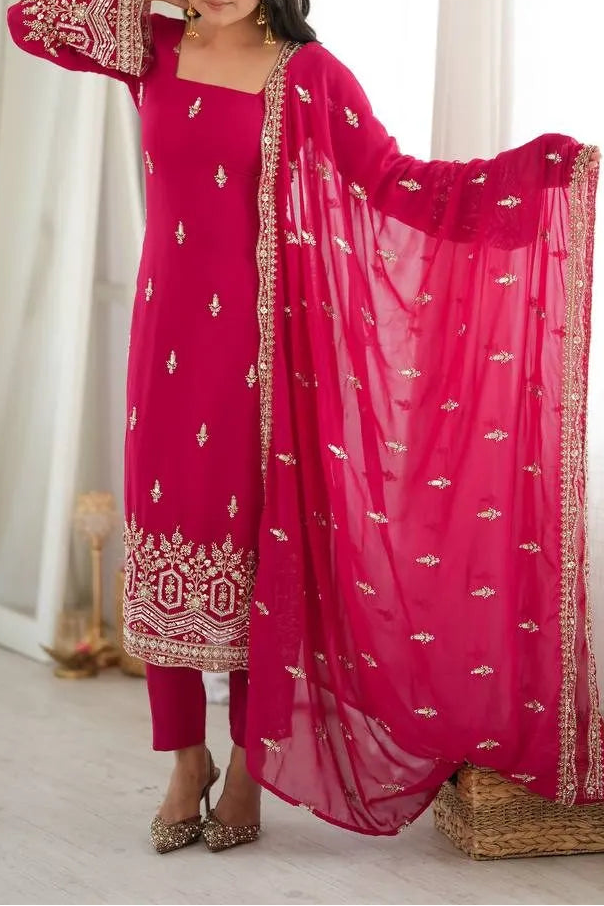 Premium Quality Heavy Beads And Sequence Work Detailing Designer Suit
