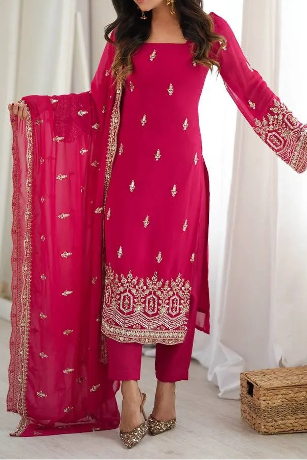 Premium Quality Heavy Beads And Sequence Work Detailing Designer Suit