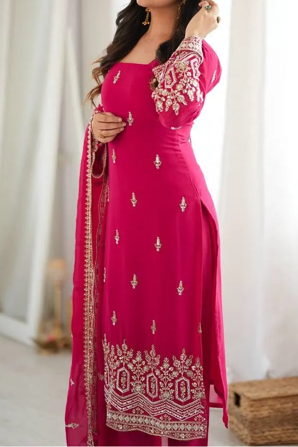 Premium Quality Heavy Beads And Sequence Work Detailing Designer Suit