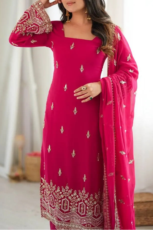 Premium Quality Heavy Beads And Sequence Work Detailing Designer Suit