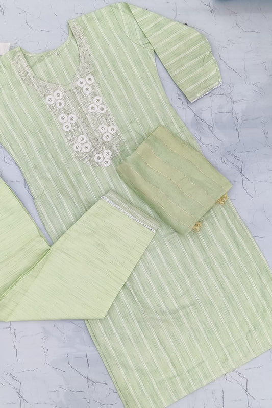 Elegant Embroidered Cotton Kurta Set