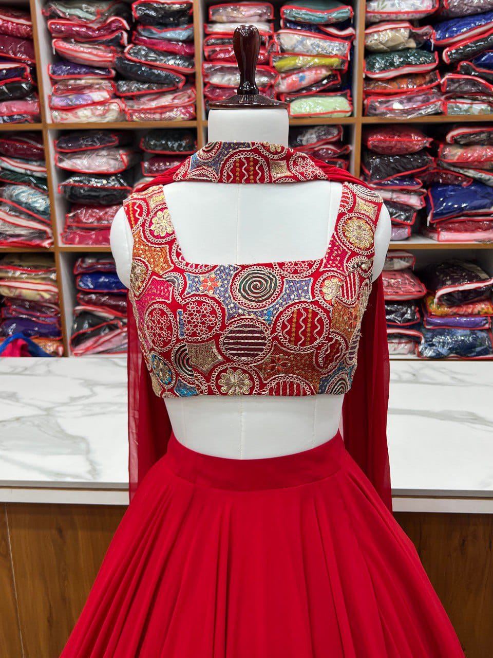 Wedding Special  Pure Soft Faux Georgette Fully Stitched Lehenga Choli