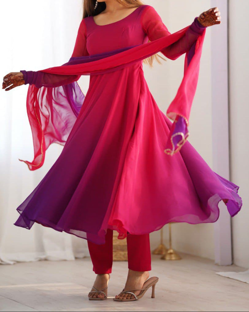 Most Trendy Padding Fabric Fully Flair Anarkali Set