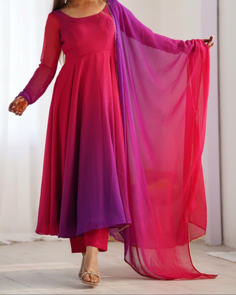 Most Trendy Padding Fabric Fully Flair Anarkali Set