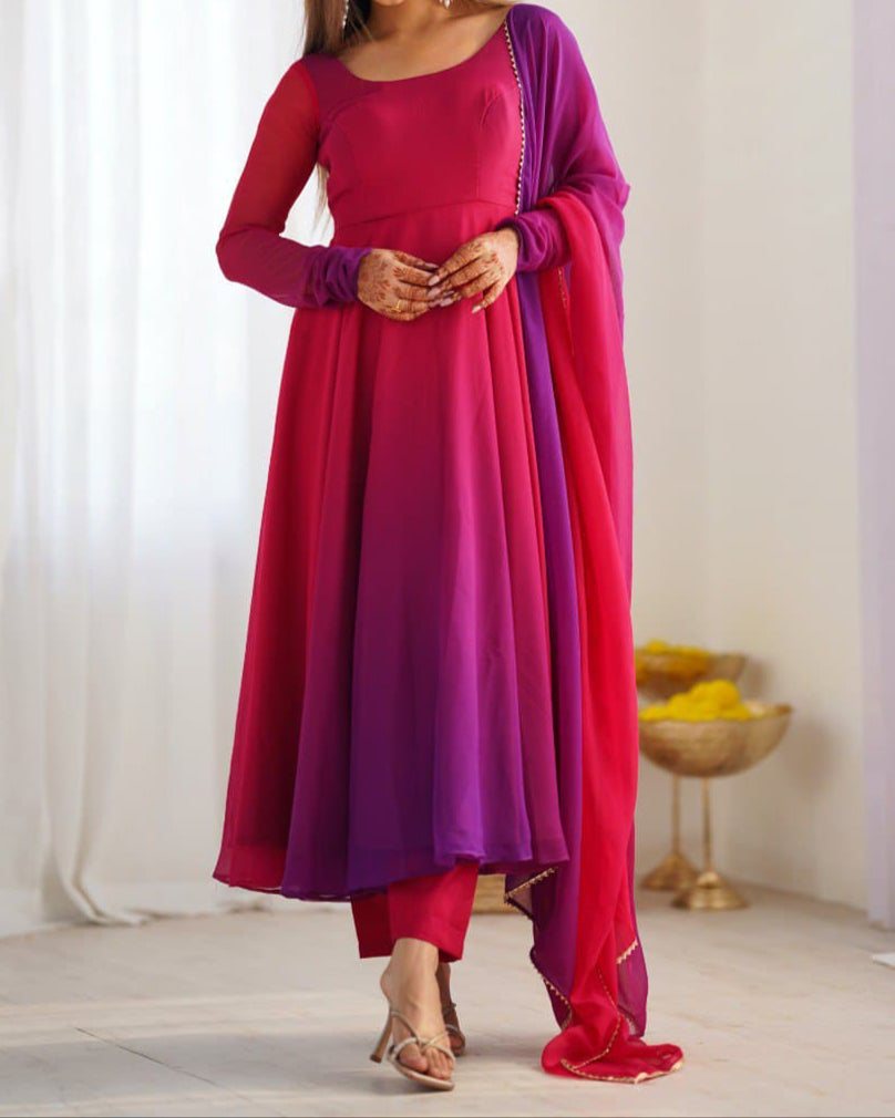 Most Trendy Padding Fabric Fully Flair Anarkali Set