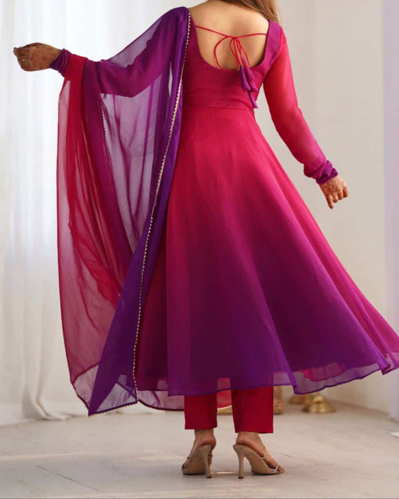 Most Trendy Padding Fabric Fully Flair Anarkali Set