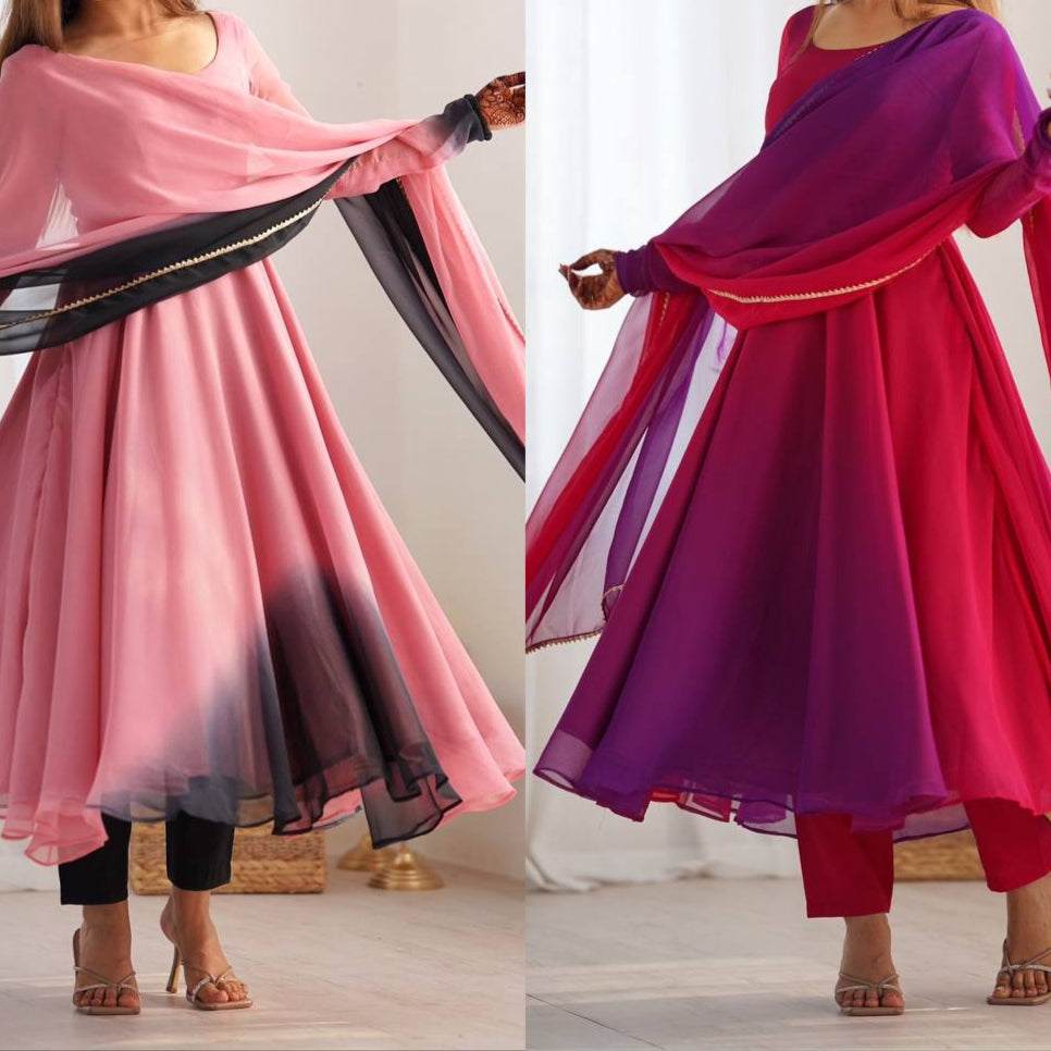 Most Trendy Padding Fabric Fully Flair Anarkali Set