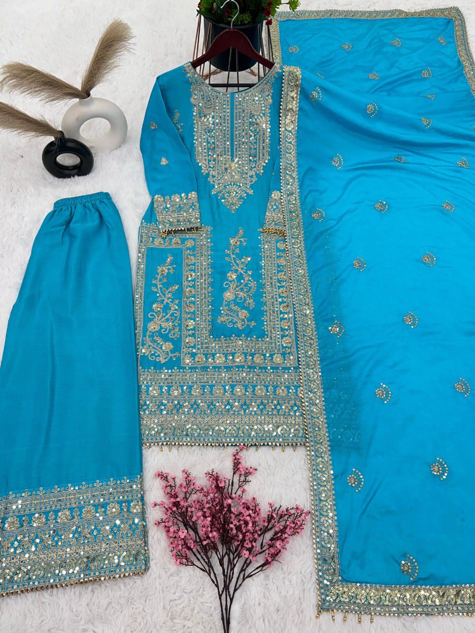 Eid Special Sequence Work Palazzo Suit Set