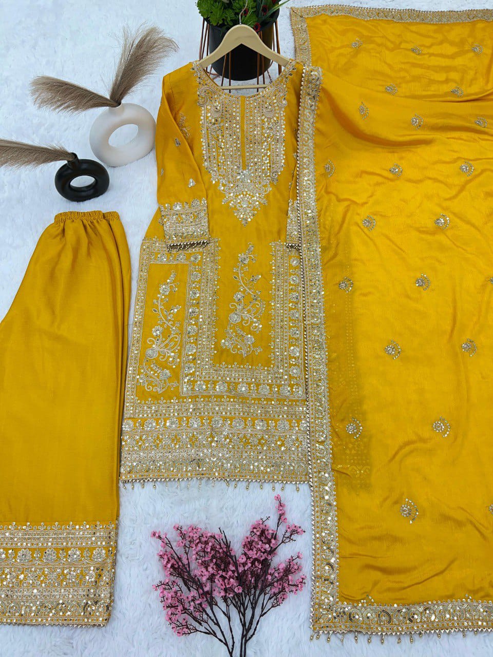 Eid Special Sequence Work Palazzo Suit Set