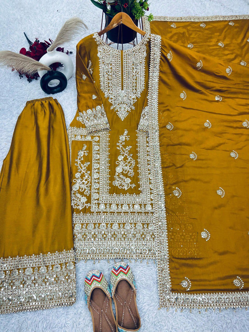 Eid Special Sequence Work Palazzo Suit Set
