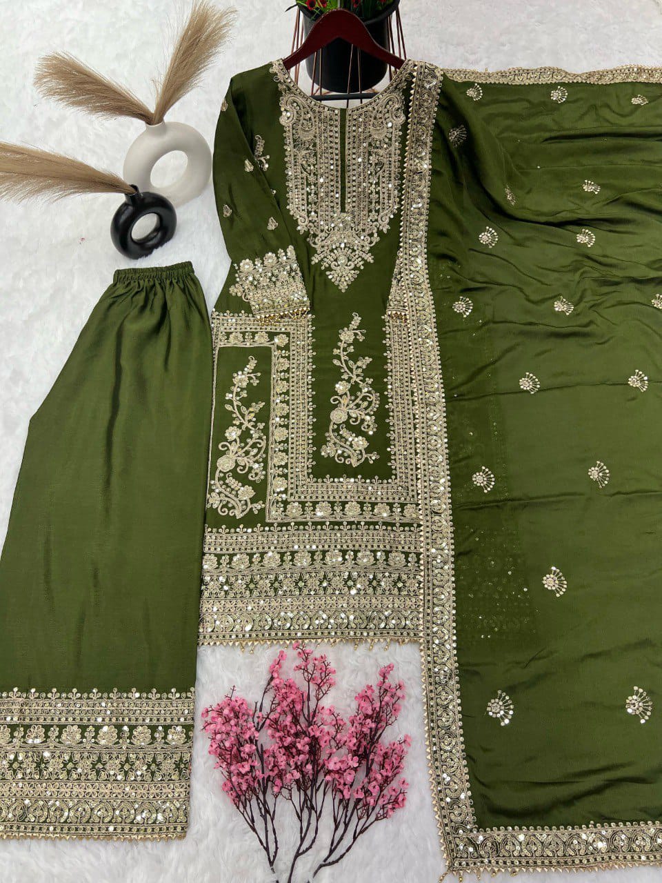 Eid Special Sequence Work Palazzo Suit Set