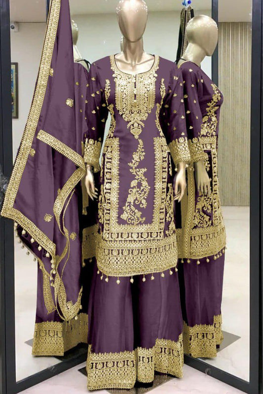 Eid Special Sequence Work Palazzo Suit Set