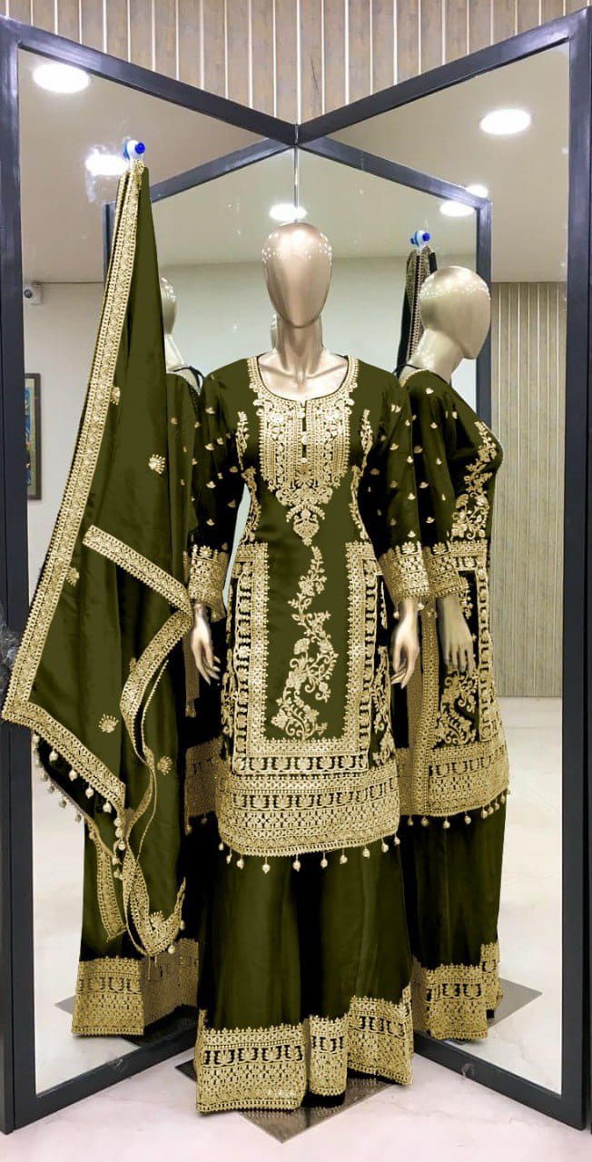 Eid Special Sequence Work Palazzo Suit Set