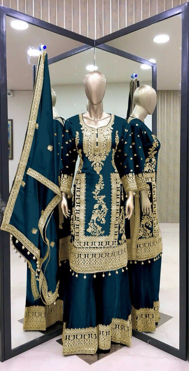 Eid Special Sequence Work Palazzo Suit Set