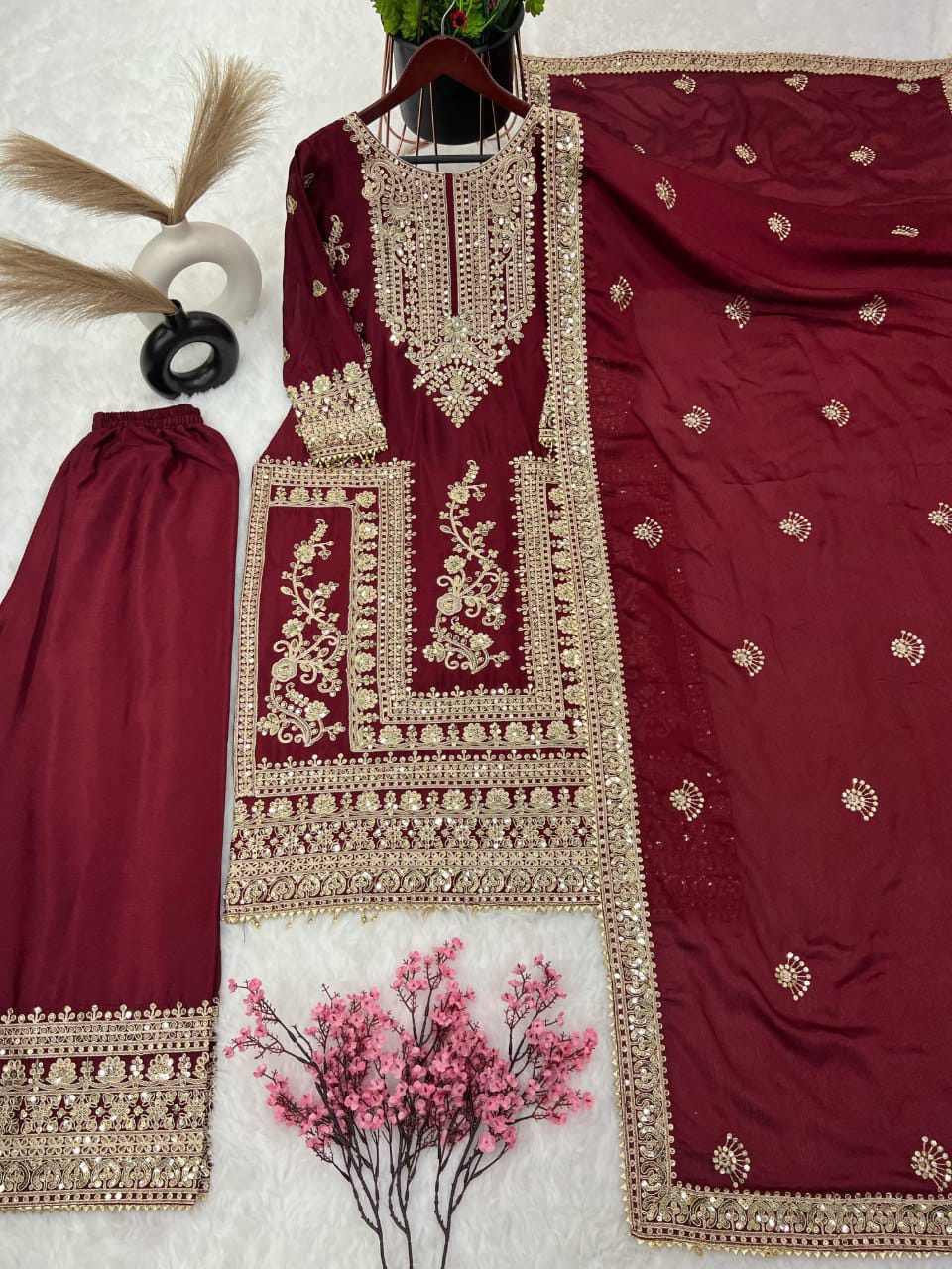 Eid Special Sequence Work Palazzo Suit Set