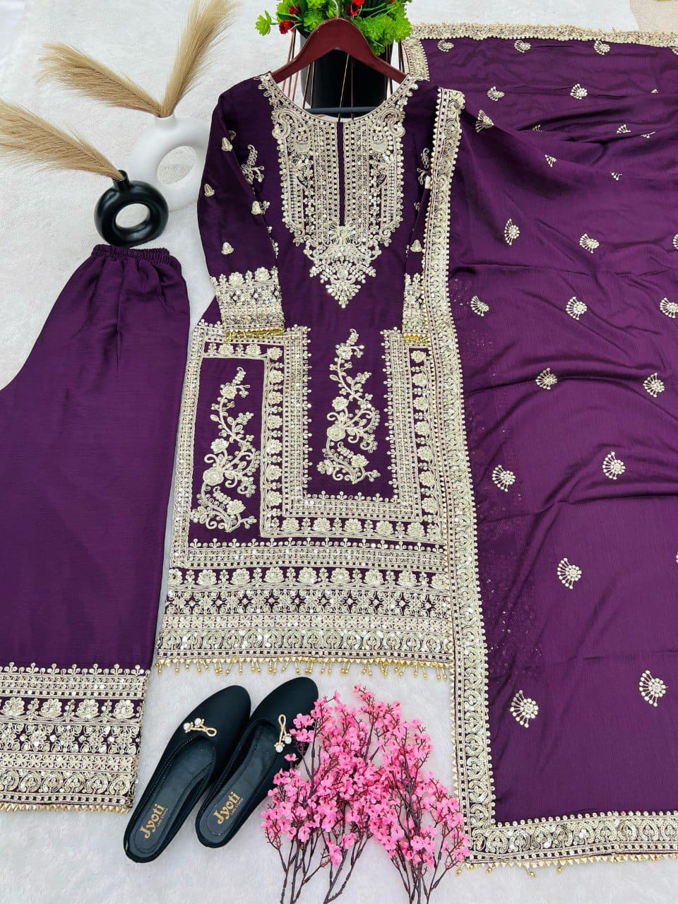 Eid Special Sequence Work Palazzo Suit Set