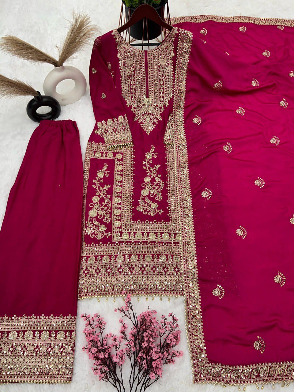 Eid Special Sequence Work Palazzo Suit Set