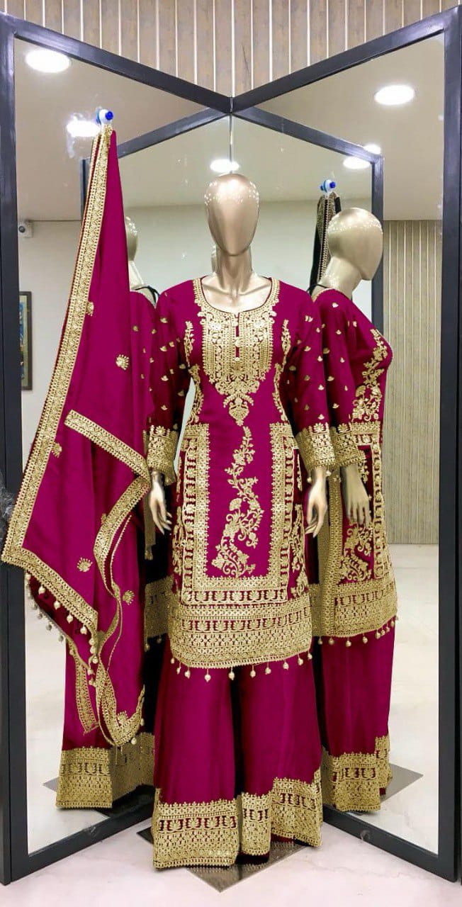 Eid Special Sequence Work Palazzo Suit Set
