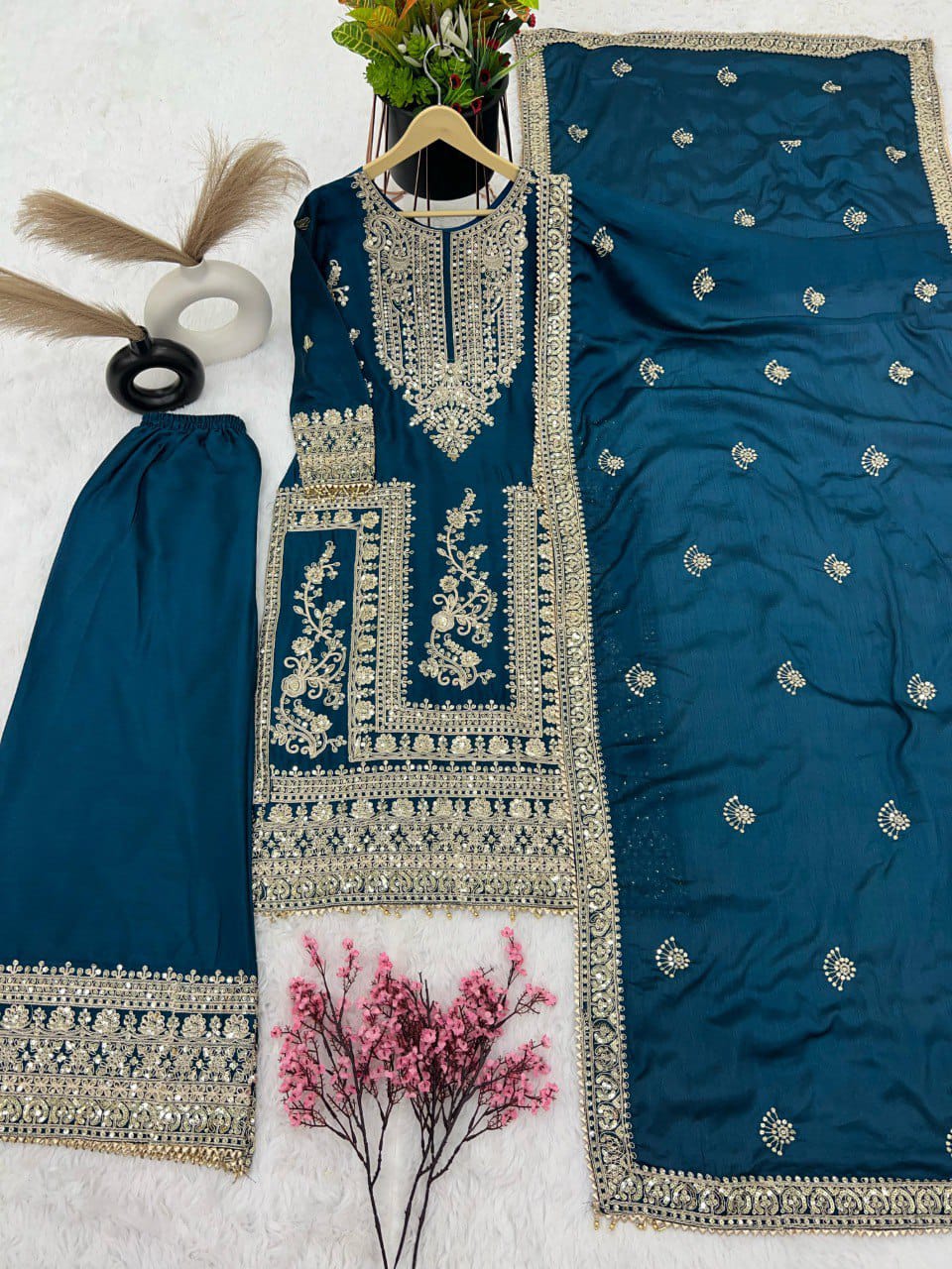 Eid Special Sequence Work Palazzo Suit Set