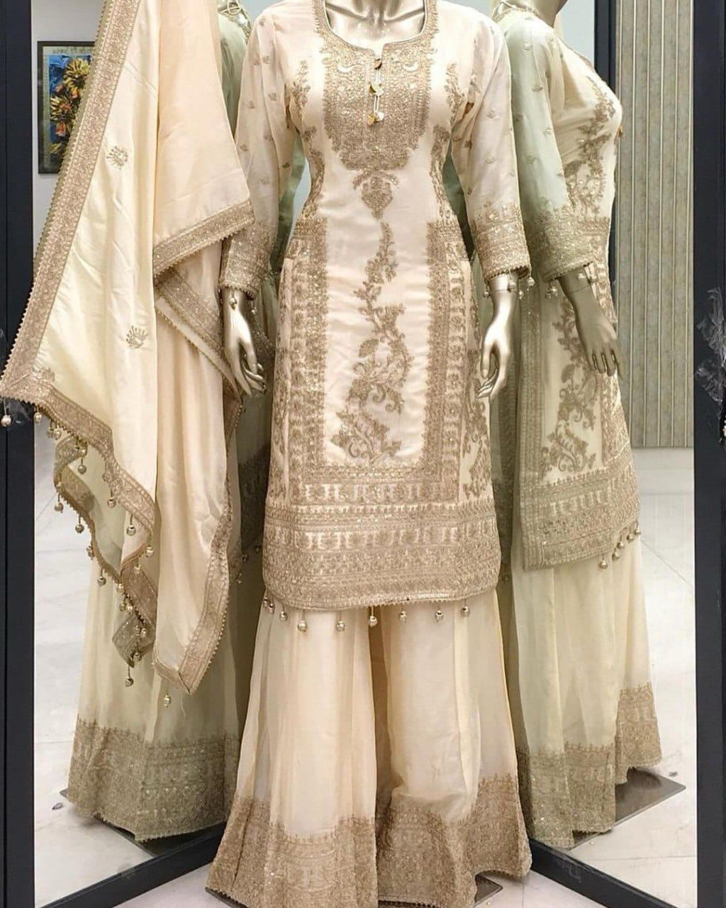 Eid Special Sequence Work Palazzo Suit Set