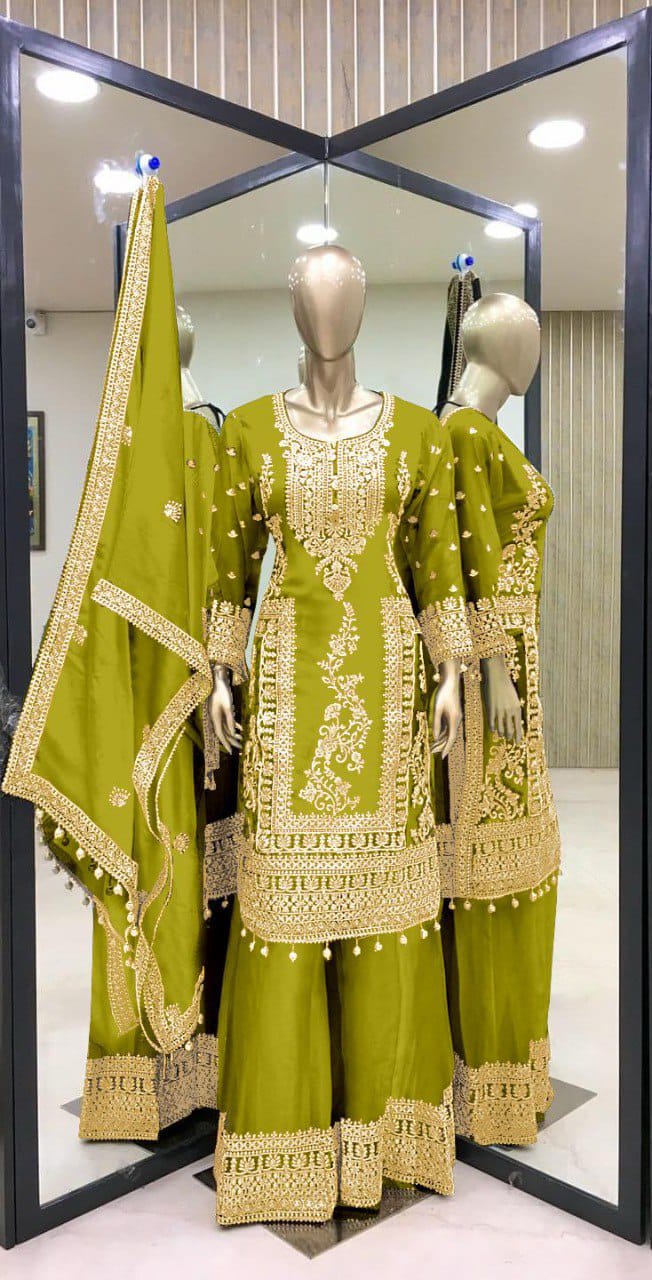 Eid Special Sequence Work Palazzo Suit Set