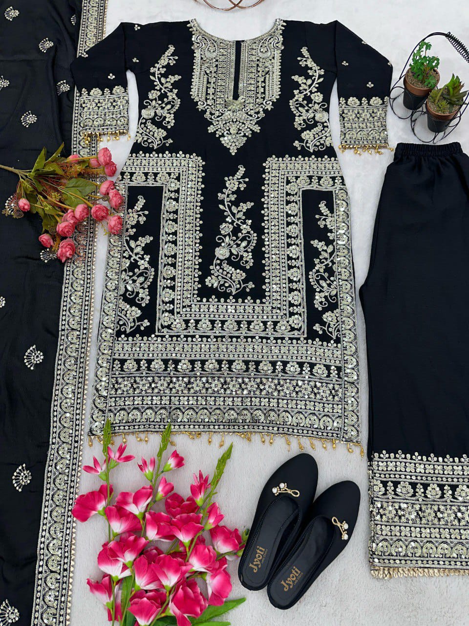 Eid Special Sequence Work Palazzo Suit Set