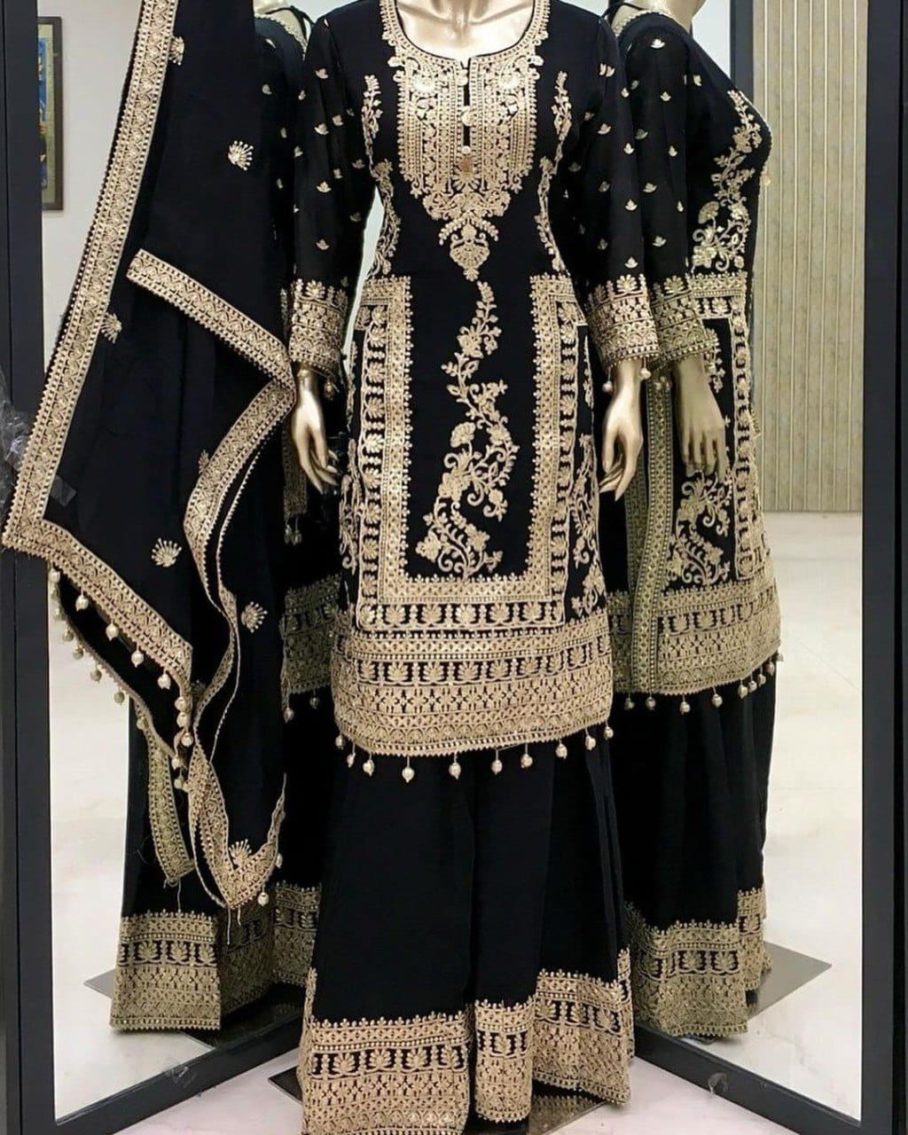 Eid Special Sequence Work Palazzo Suit Set