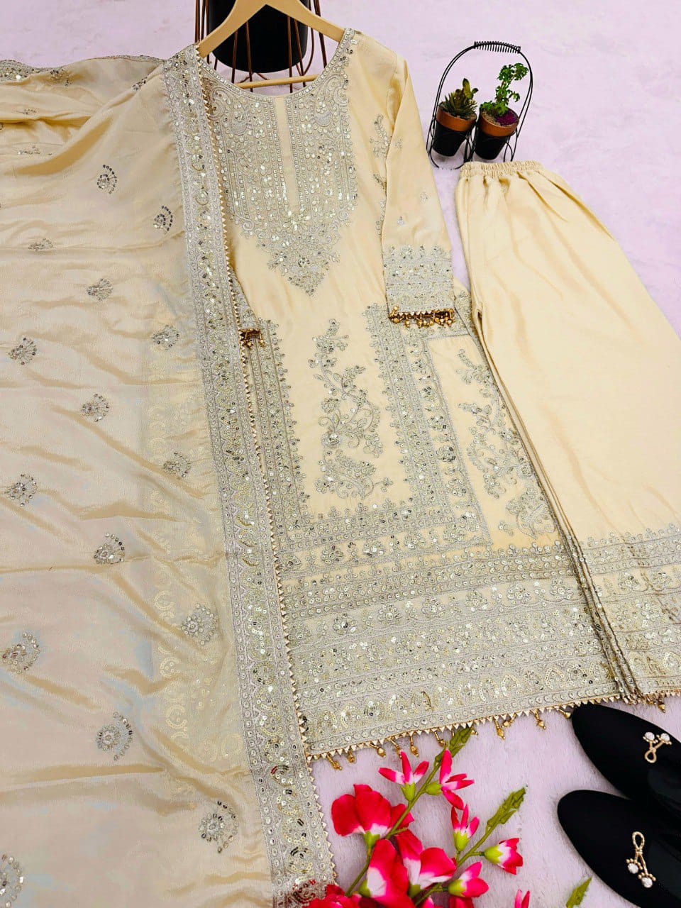 Eid Special Sequence Work Palazzo Suit Set