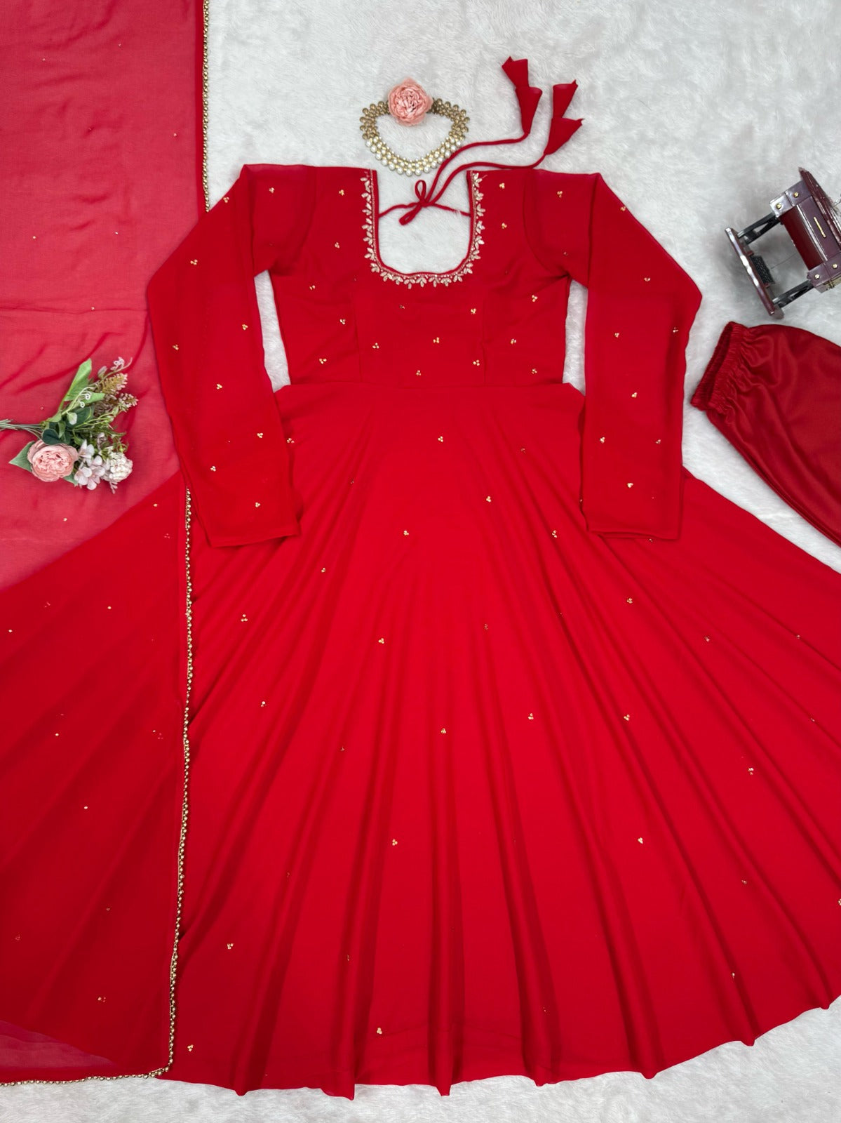 Wedding Special Handwork With Real Diamond Work Anarkali Suit