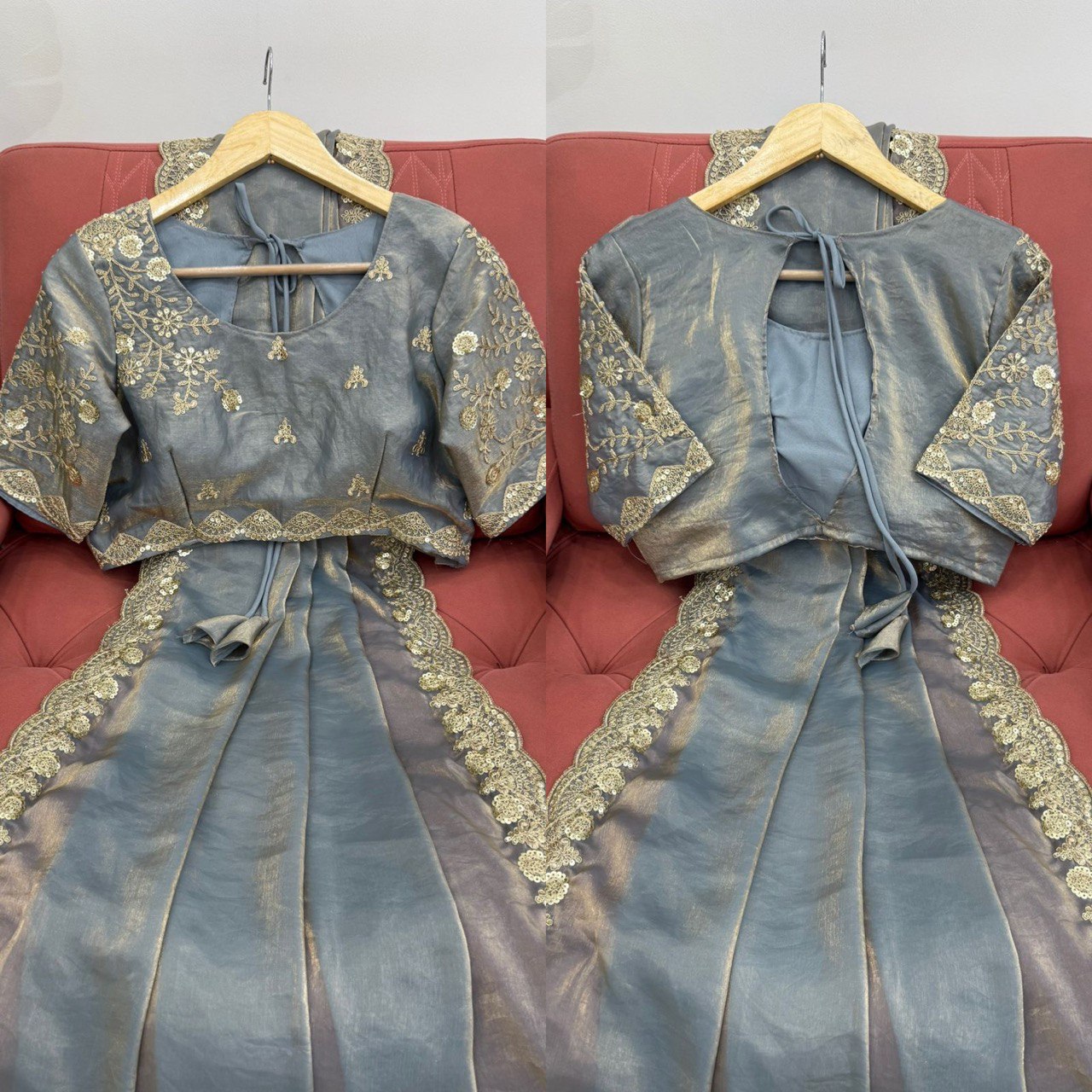 Designer Fendi Silk Sequence Work Saree