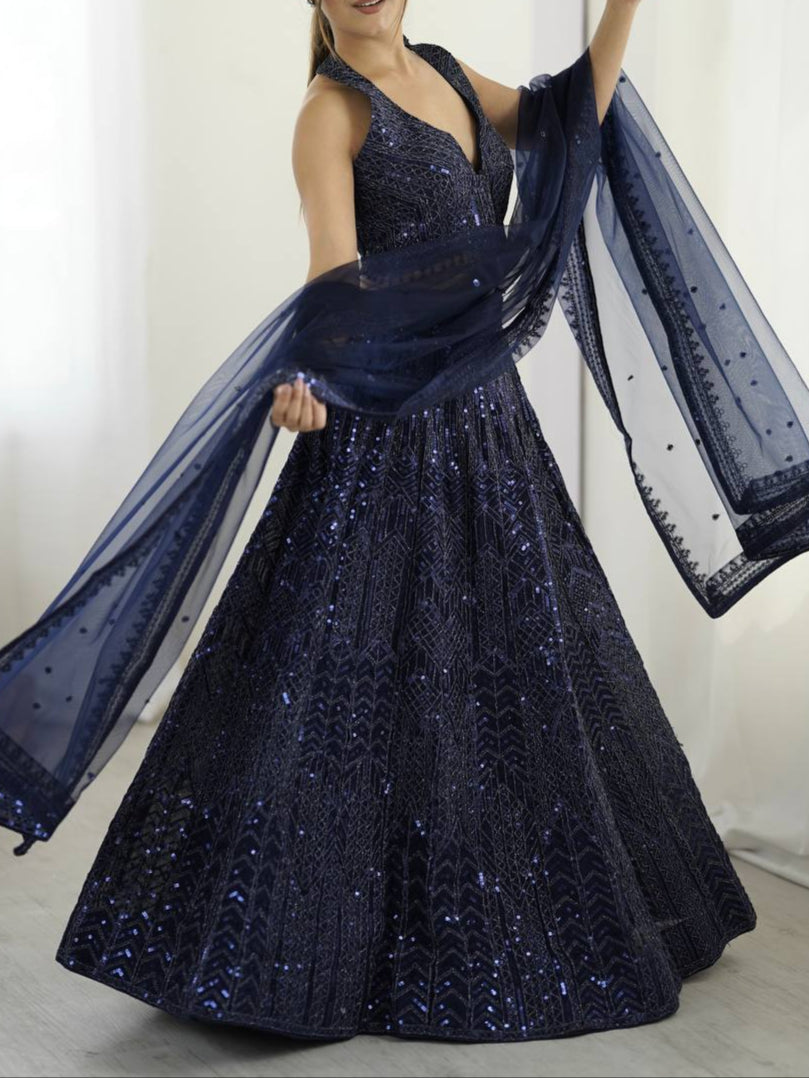 Sangeet Night Special Sequins & Dori Work Lehenga Choli