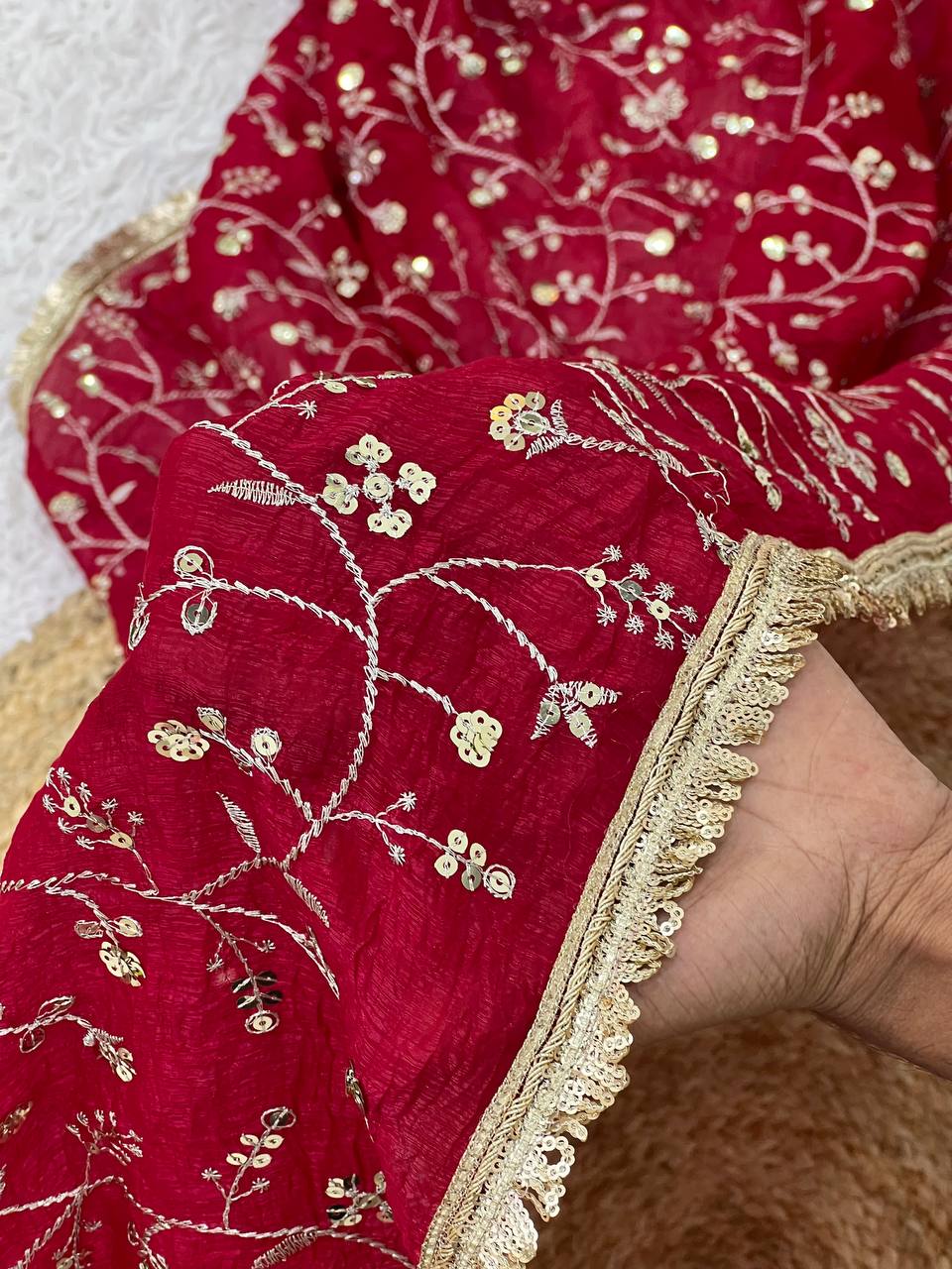 Wedding Special Embroidery Sequence Work Saree