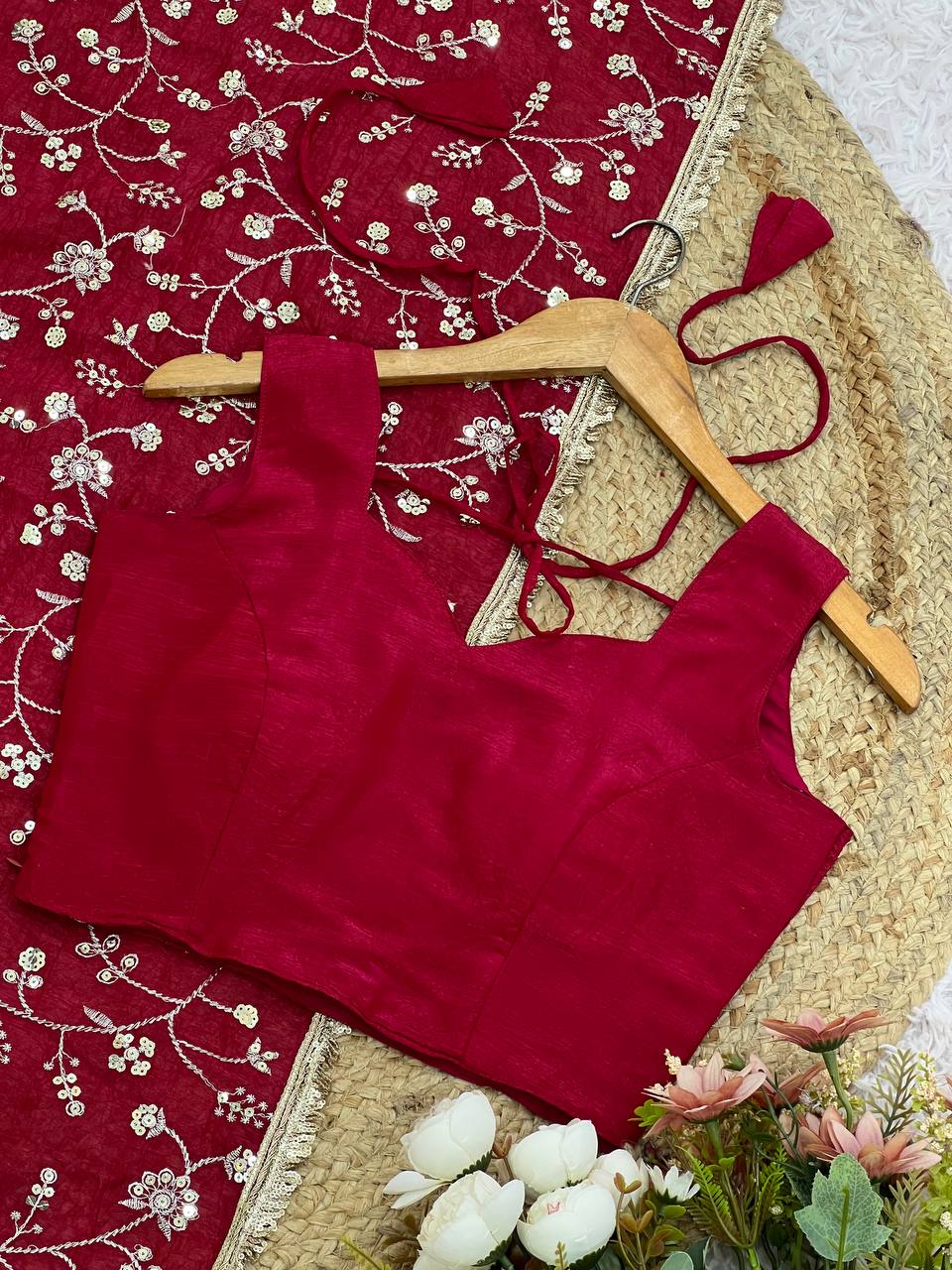 Wedding Special Embroidery Sequence Work Saree