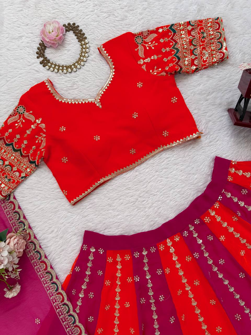 Wedding Special Thread with Sequence Work Lehenga Choli & Dupatta