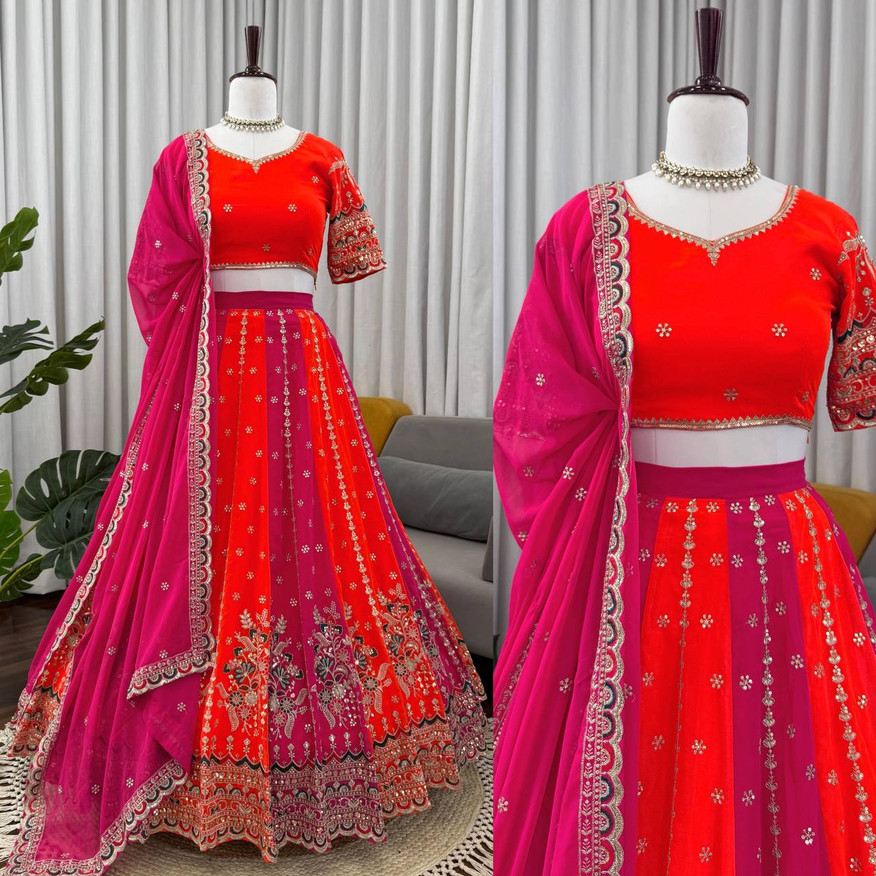 Wedding Special Thread with Sequence Work Lehenga Choli & Dupatta