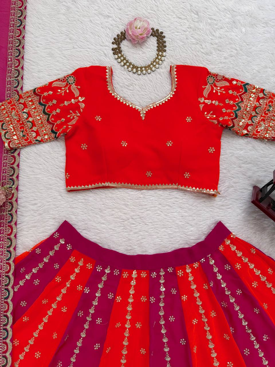 Wedding Special Thread with Sequence Work Lehenga Choli & Dupatta