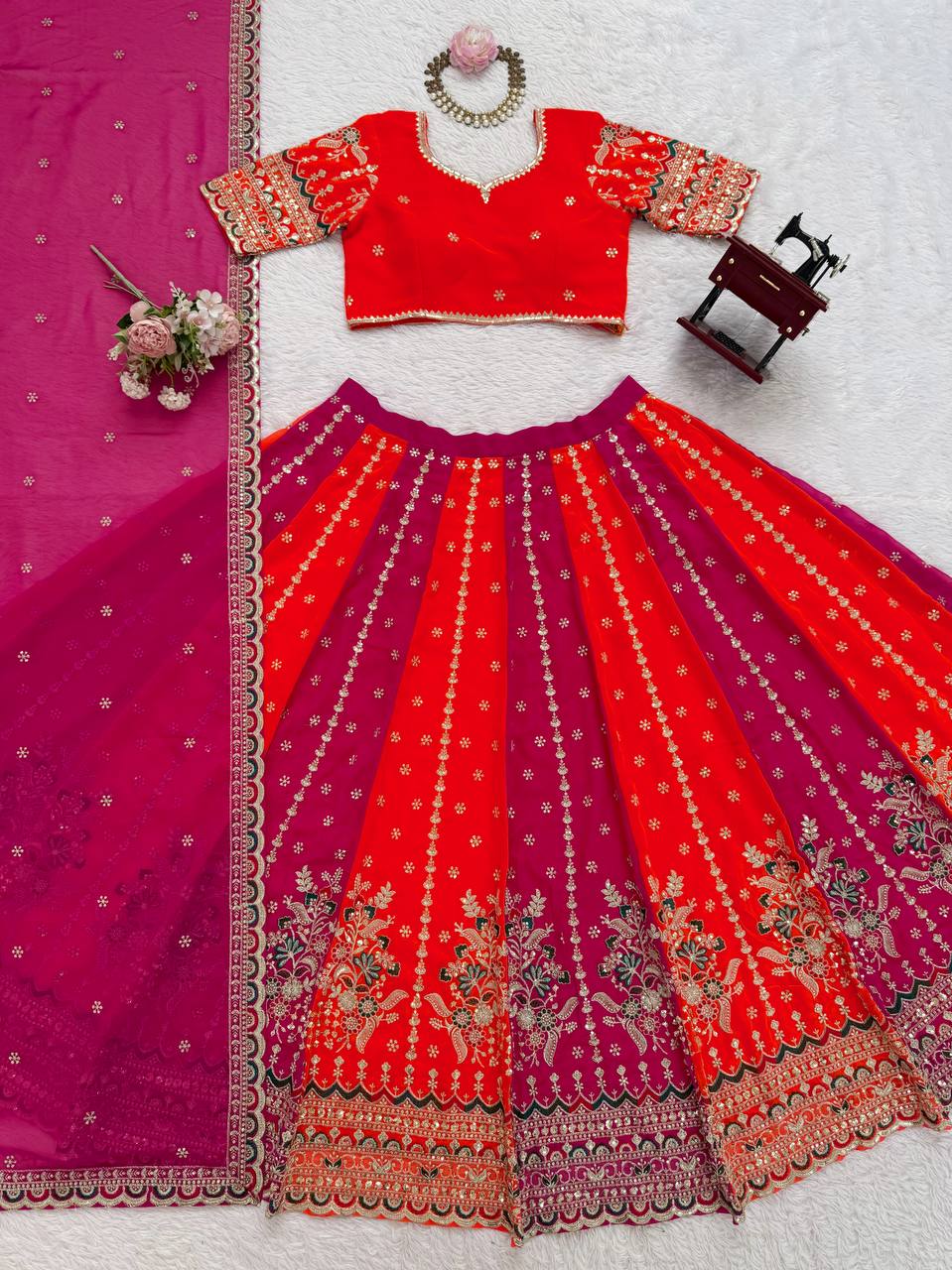 Wedding Special Thread with Sequence Work Lehenga Choli & Dupatta