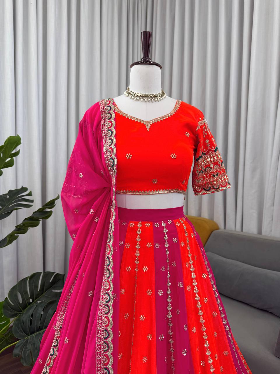 Wedding Special Thread with Sequence Work Lehenga Choli & Dupatta