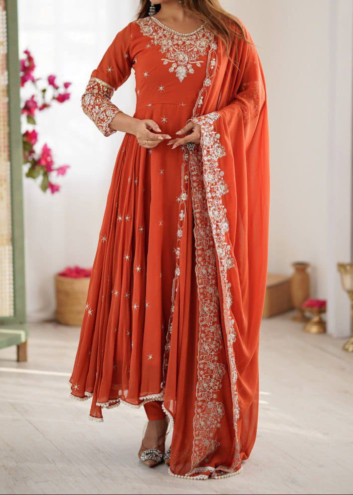 Heavy Embroidery & Sequence Work Anarkali Suit Set