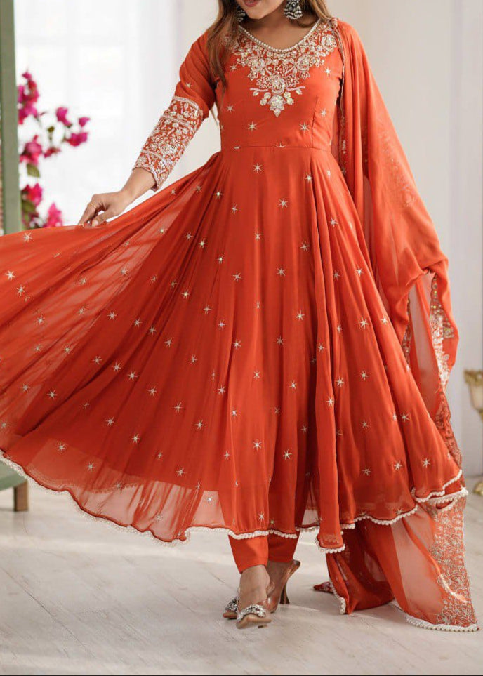 Heavy Embroidery & Sequence Work Anarkali Suit Set