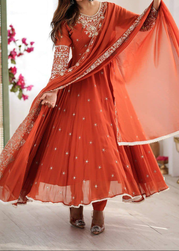 Heavy Embroidery & Sequence Work Anarkali Suit Set