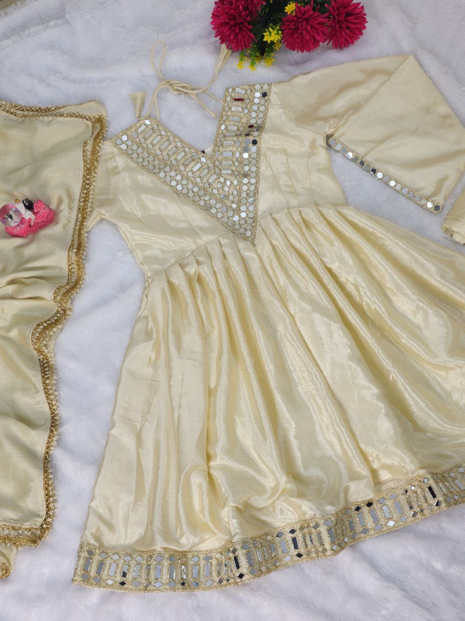 Instagram's Most Viral Super Hit Kediya Style Real Mirror Work Palazzo Set