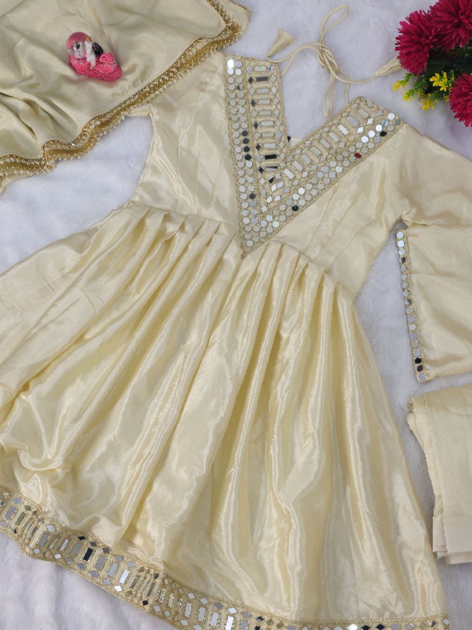 Instagram's Most Viral Super Hit Kediya Style Real Mirror Work Palazzo Set